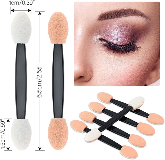 50PCS Sponge Eyeshadow Applicators - Disposable Sponge Brushes - Beige Eye Shadows for Nails & Eyeshadow Makeup