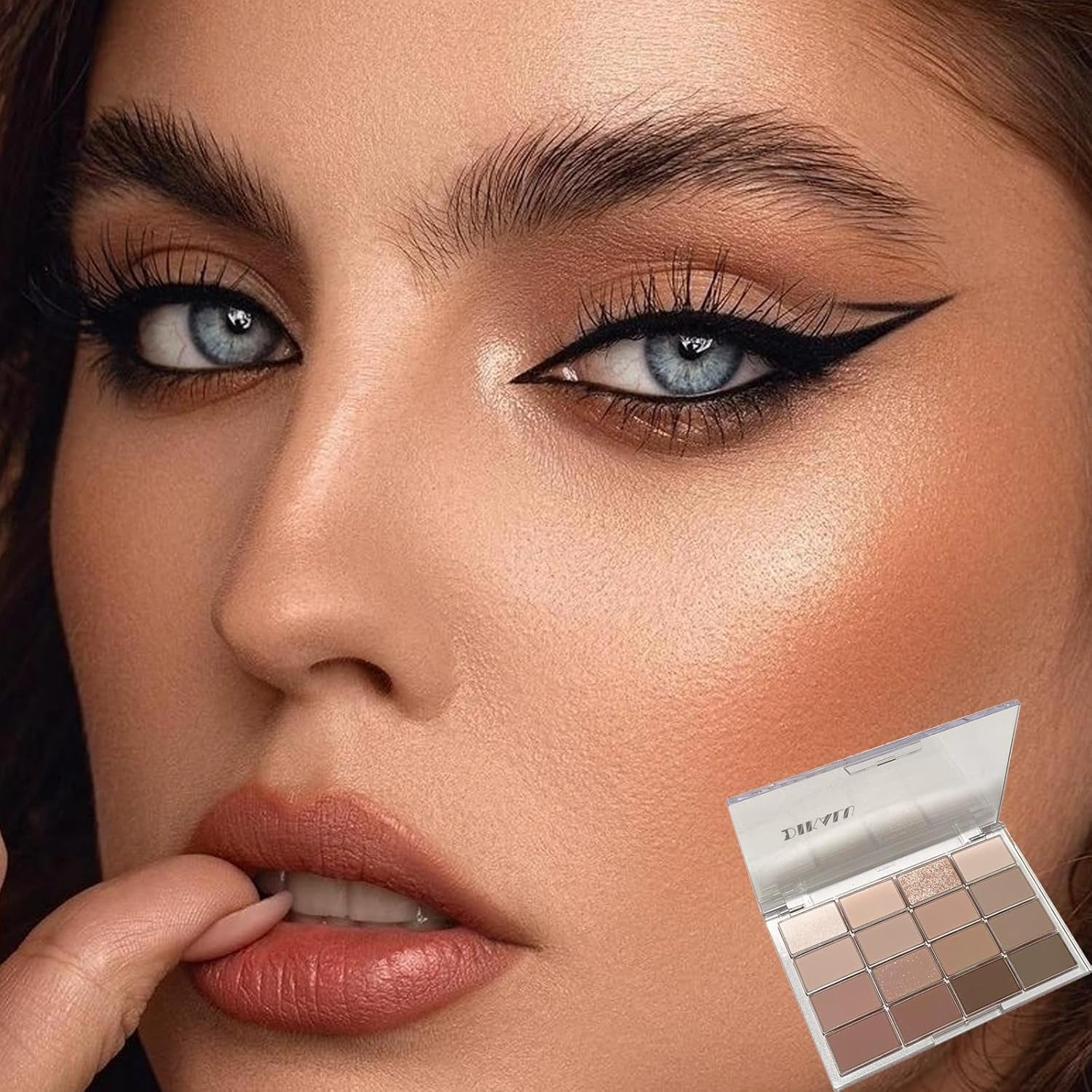 Nude Eyeshadow Palette, 16 Colours Brown Grey Nude Eye Shadows Palette for Women Long Lasting Highly Pigmented Shimmer Matte Eyeshadow Make-Up Palettes Waterproof Blendable Brown Eyeshadow Palette