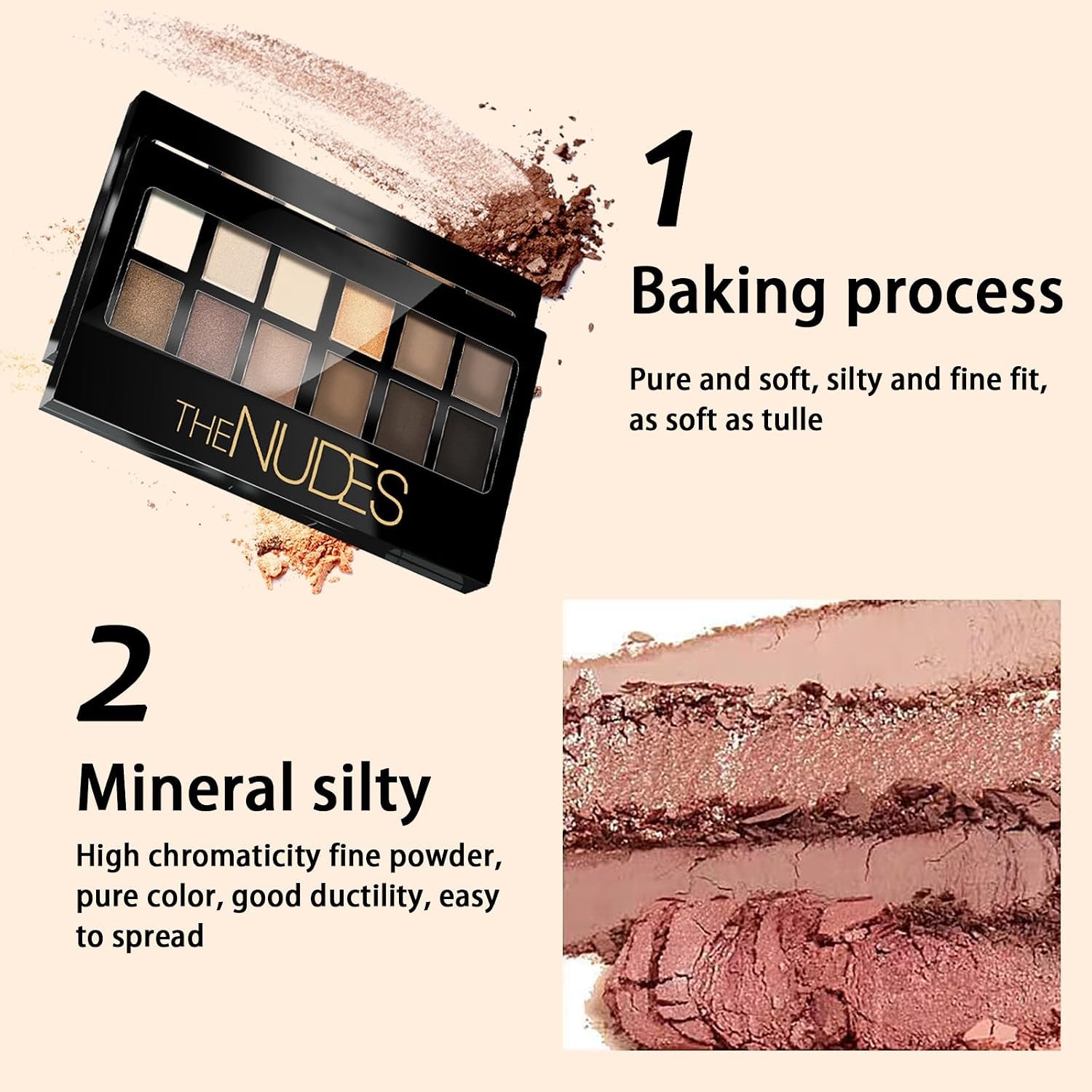 Smoky Brown Nude Eyeshadow Palette - Highly Pigmented Matte Shadows for Women, Waterproof & Long Lasting - 12 Shades with Dark Black & Brown Eyeshadow