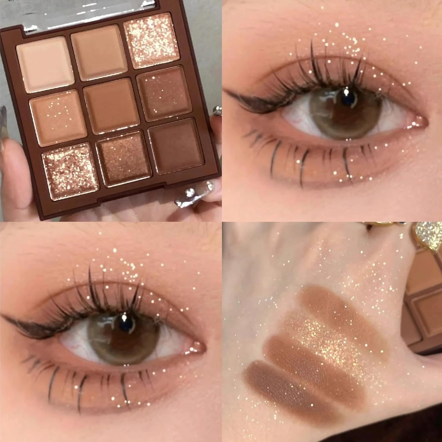 Neutral Nude Brown Smokey Eye Shadow Palette,Rose Gold Bronze Cream Eyeshadow Palette Makeup,Natural Eyeshadow for Eyes Long Lasting Naturing-Looking (Brown)