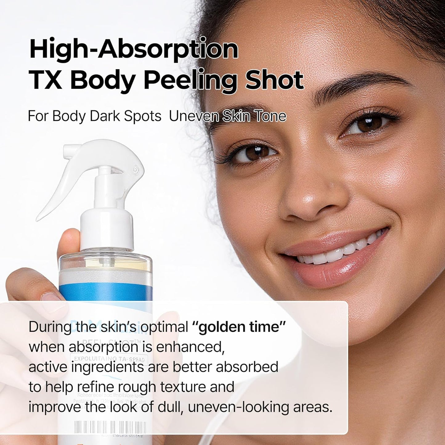 Tranexamic Acid Body Exfoliating Spray – Brightening Treatment with Niacinamide for Uneven Skin Tone & Smooth Skin, 200Ml