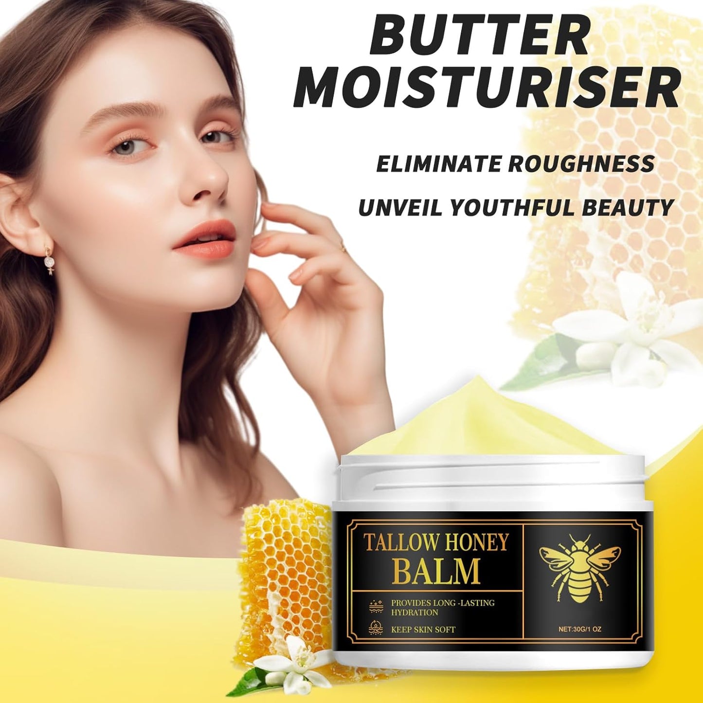 Beef Tallow Skin Care, Tallow Face Cream, Instant Wrinkle Remover Beef Tallow Moisturiser for Face & Body