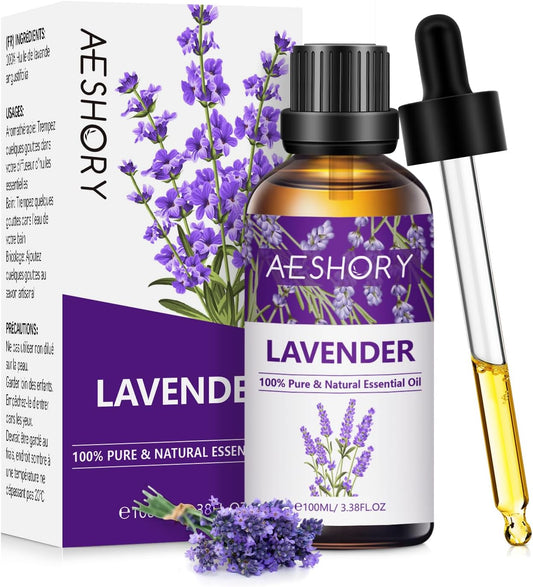 Lavender Essential Oil Undiluted, 100Ml Pure Natural Lavanda Oil for Diffuser, Aromatherapy, Bath, Massage, Sleep, Skin Care, Perfume & Candle Making