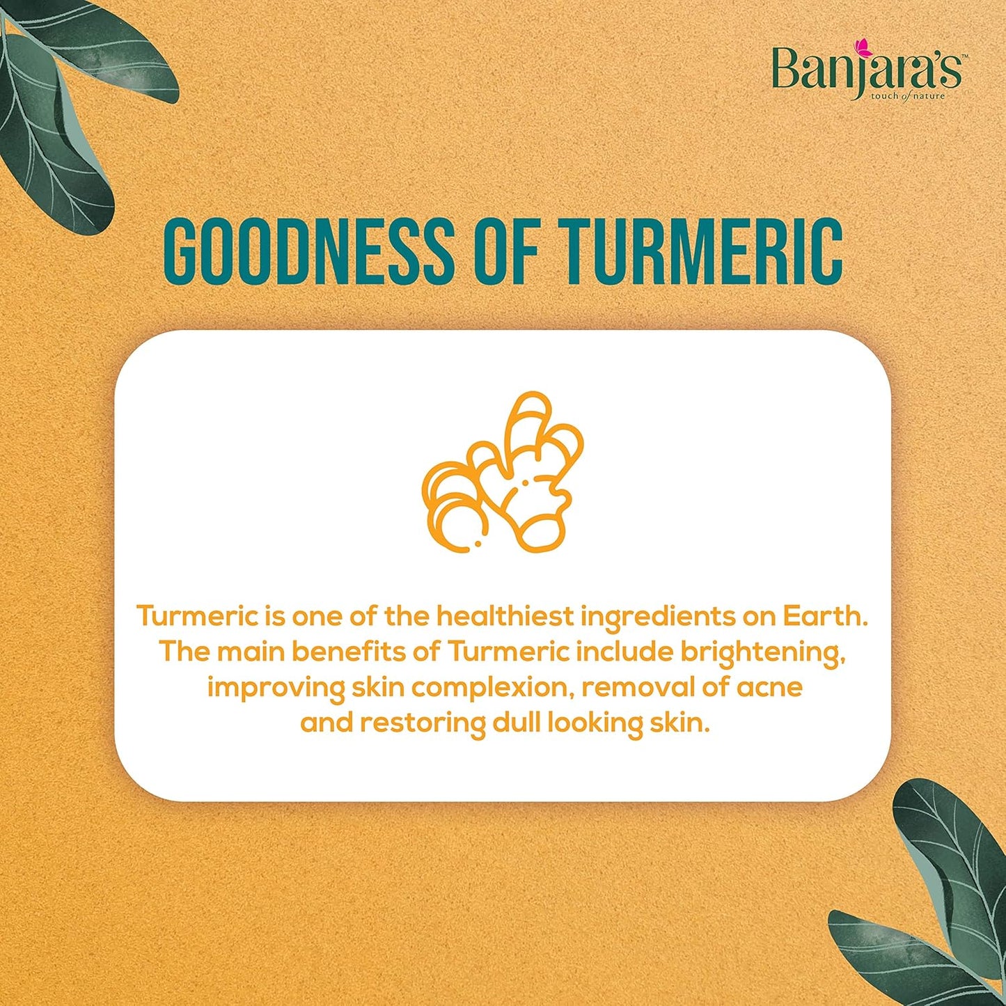 Powder Touch of Nature Skin Care Turmeric Kasturi Powder, for Flawless Skin, 11 Cm X 8 Cm Size