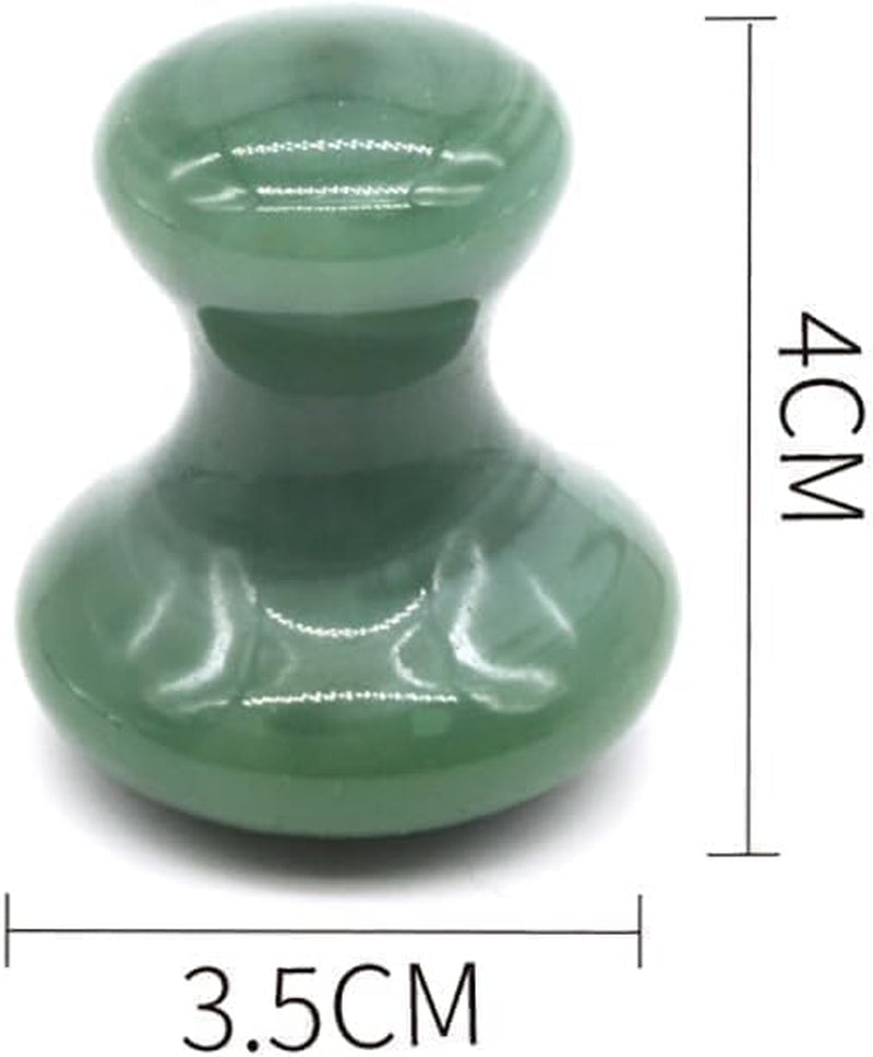 2Pcs Gua Sha Facial Massage Tools, Green Stone Set, Mushroom Face Scraper for Skin Care, Spa