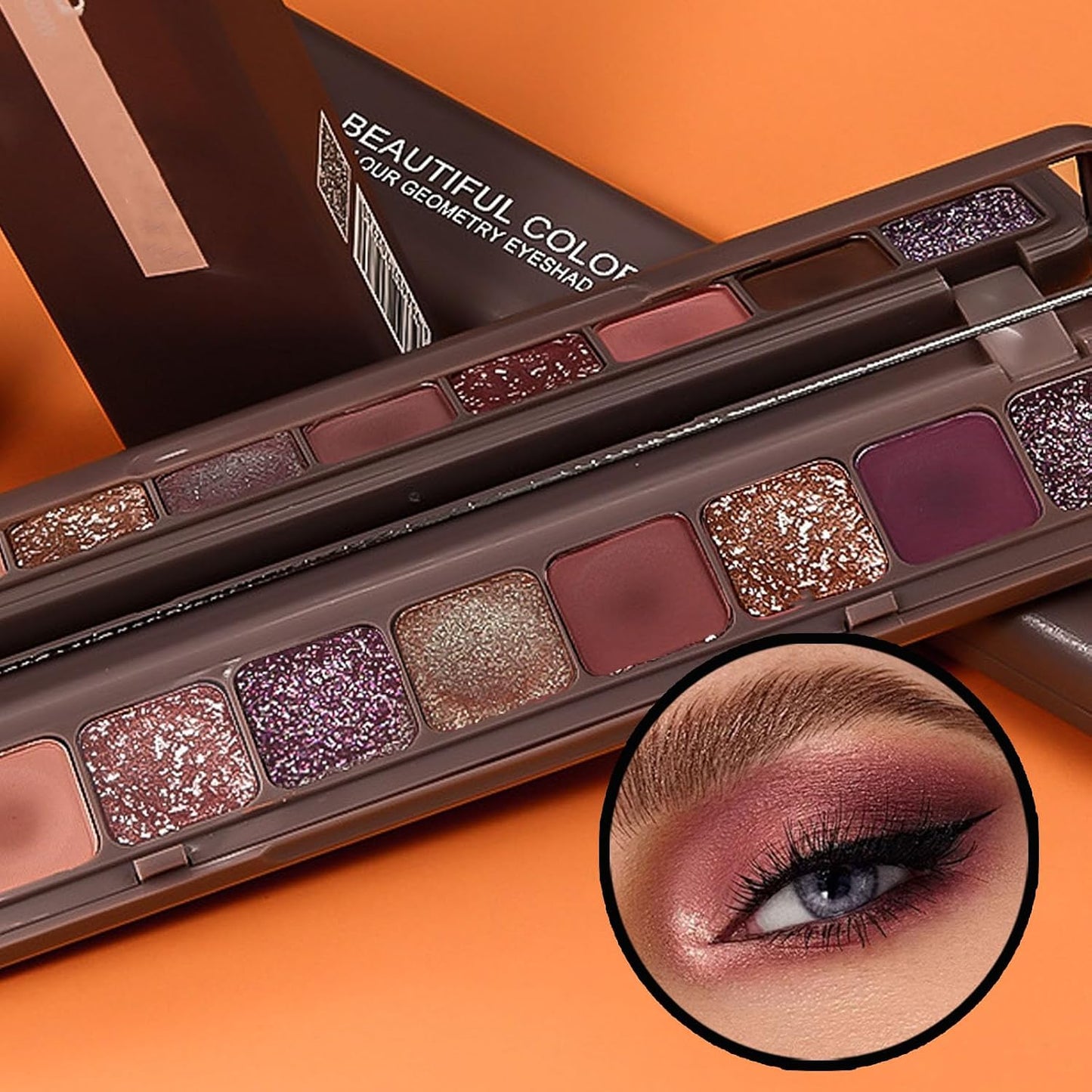 9 Colour Pink Brown Eyeshadow Palette, Matte Shimmering Glitter Eyeshadows Long Lasting Highly Pigmented Colourful Nude Shades Eye Shadow Pallets for Women, Gift for Women & Girls