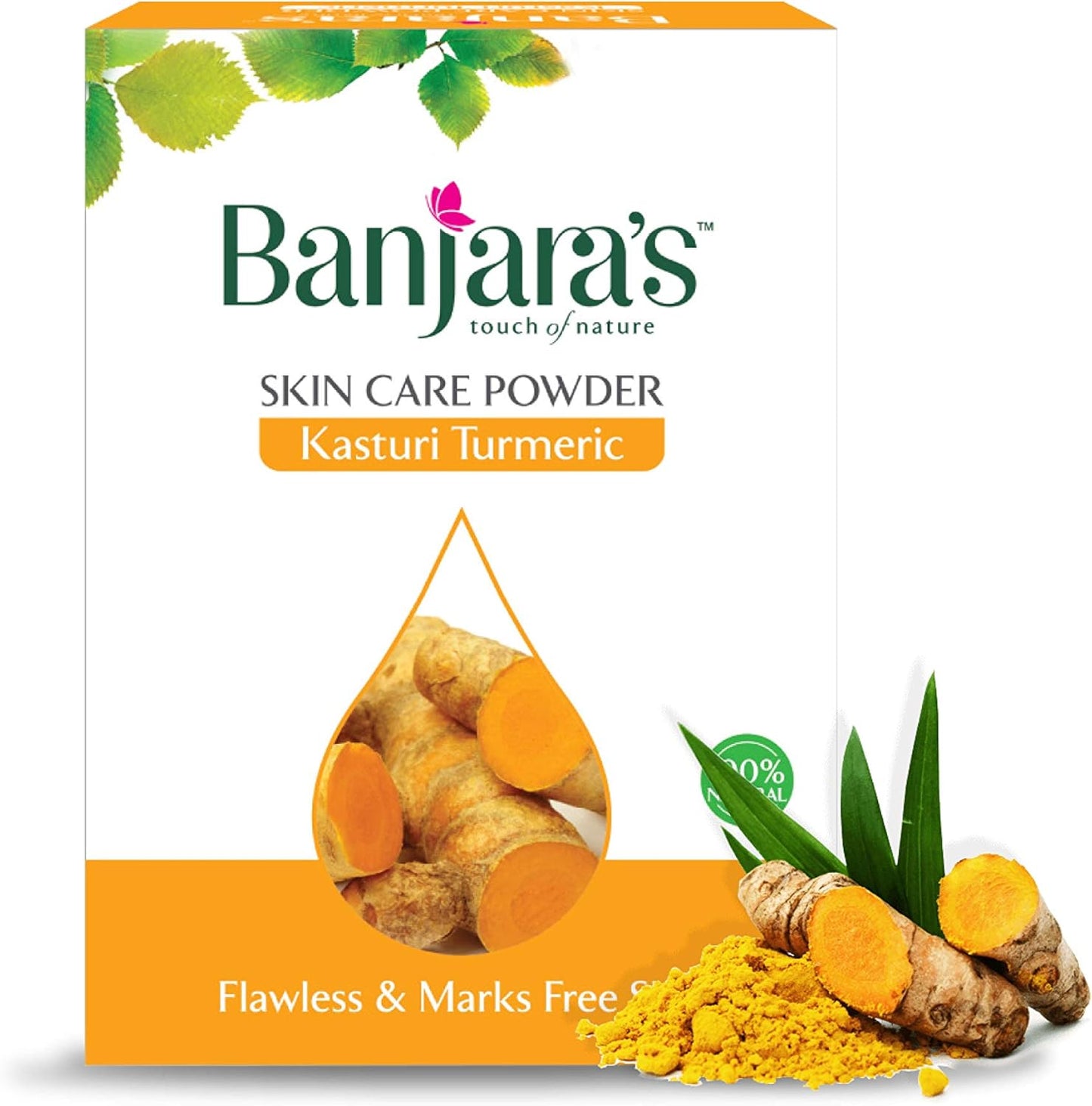 Powder Touch of Nature Skin Care Turmeric Kasturi Powder, for Flawless Skin, 11 Cm X 8 Cm Size