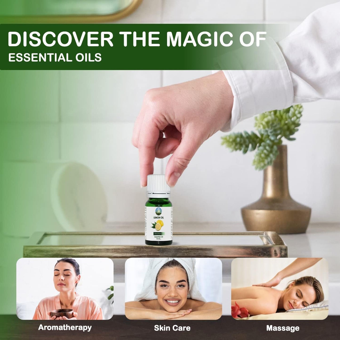 100% Pure Natural Lemon Essential Oil for Aromatherapy, Diffusers, Premium Therapeutic Grade for Relaxation, Yoga, Skin Care, Citrus Lemon Oil - 100Ml