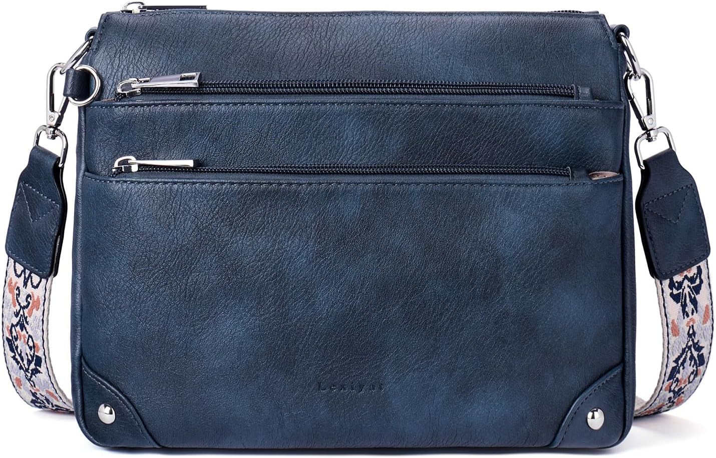 Cross Body Bag Women Rfid Travel Crossbody Bags Leather Handbags Ladies Shoulder Bag with Adjustable Strap