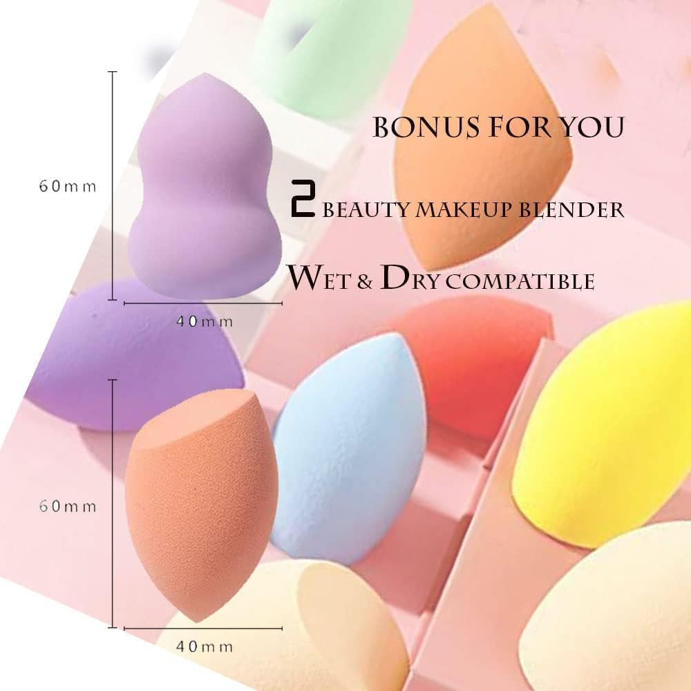 Makeup Brushes, Quality Make up Brushes 28Pcs Makeup Brushes Set Professional & Beginner Make-Up Sets & Case, Brushes & Sponges,Travel-Friendly Roll-Up Beauty Gift Sets for Women, PINK