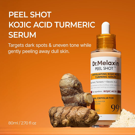 Kojic Acid Dark Spot Corrector Peeling Ampoule – AHA BHA Exfoliating Serum with Kojic Acid & Niacinamide for Dark Spots & Uneven Skin Tone, Korean Skincare 2.71 Fl.Oz