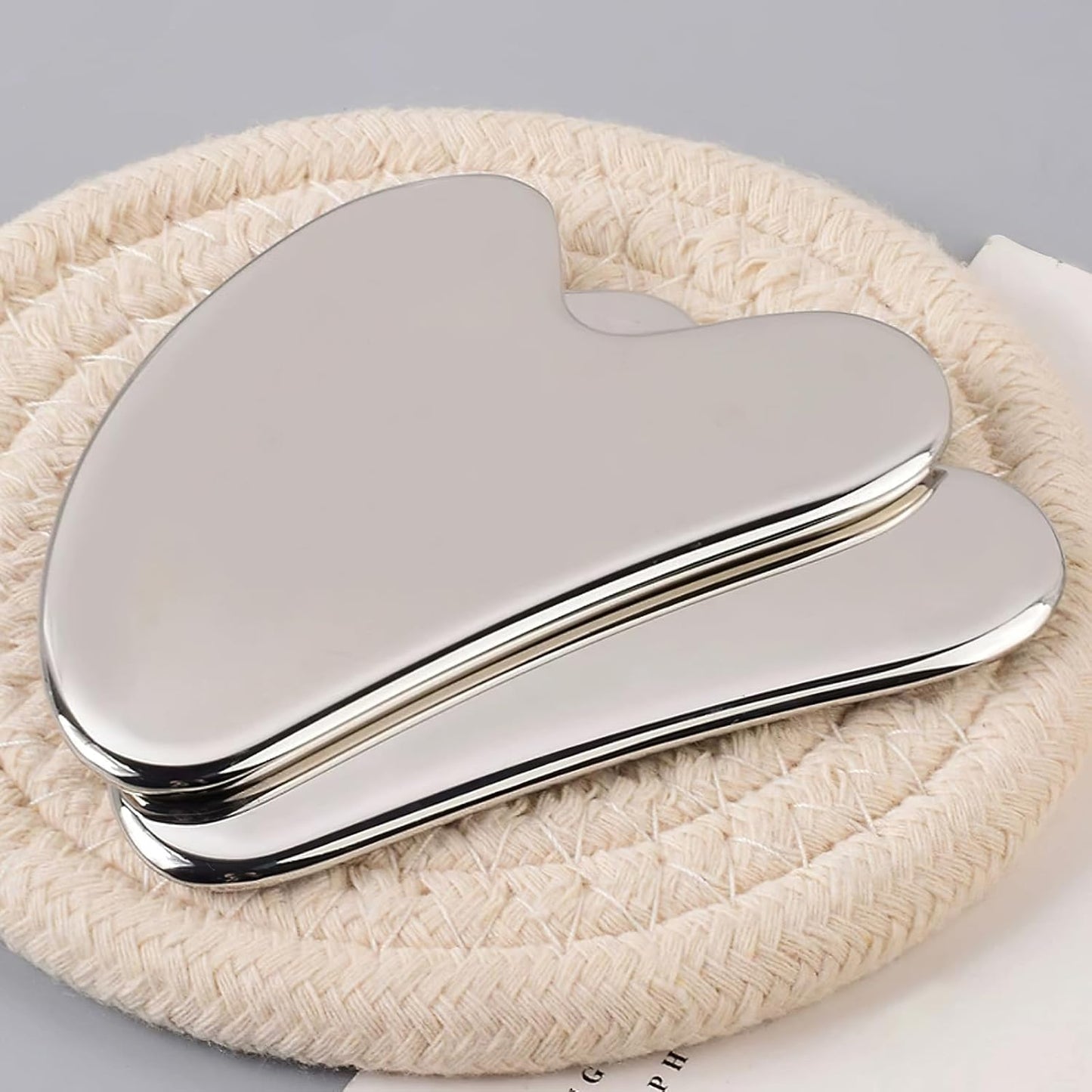 Gua Sha Facial Tool, Stainless Steel Face Massage Tool, Metal Skin-Care Tool for Face Eyes Body Essential Oils