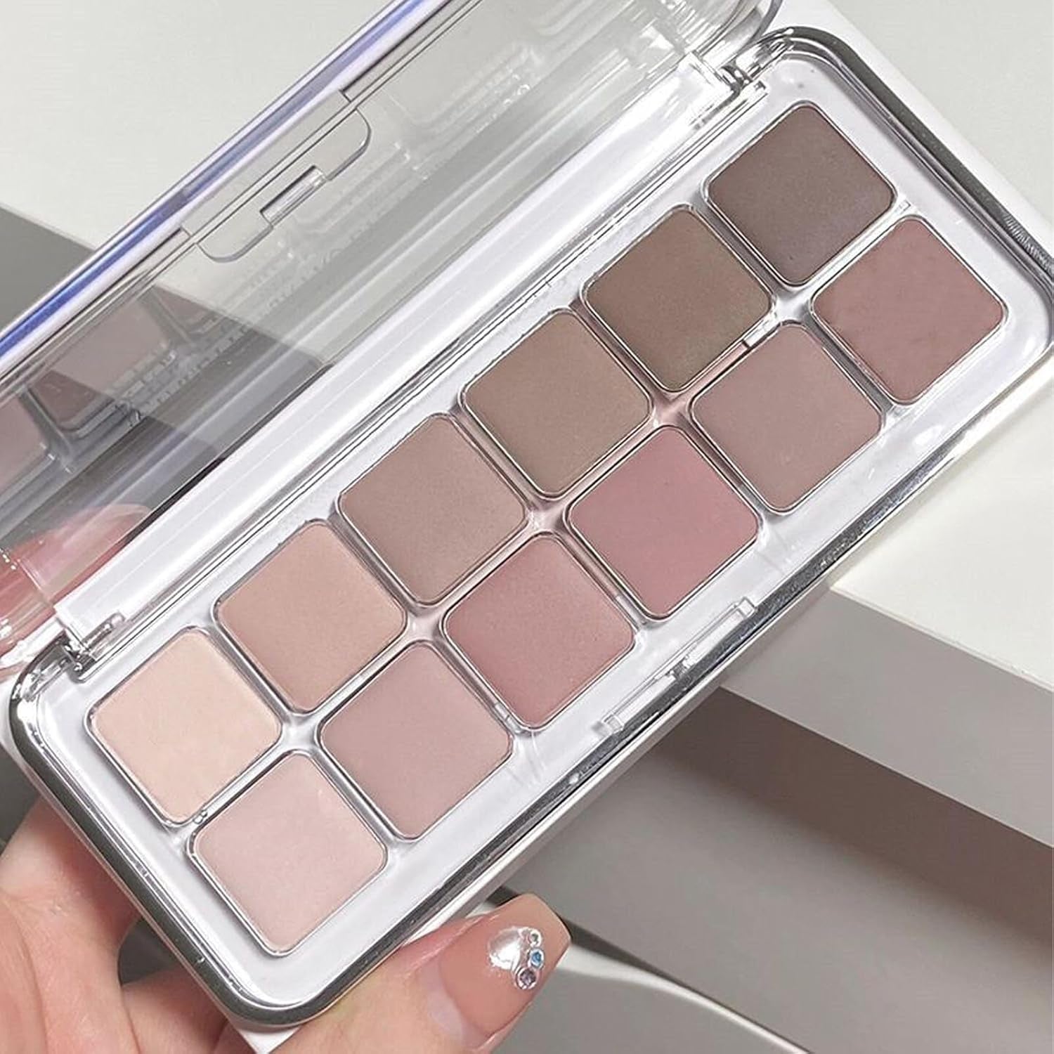 Pink Eyeshadow Palette, Nude Eye Shadow Pallets, Pink Brown Matte Smokey Natural Eyeshadow Makeup Palettes, Long Lasting Highly Pigmented Fine Powder Eye Make-Up Gift for Women Girls