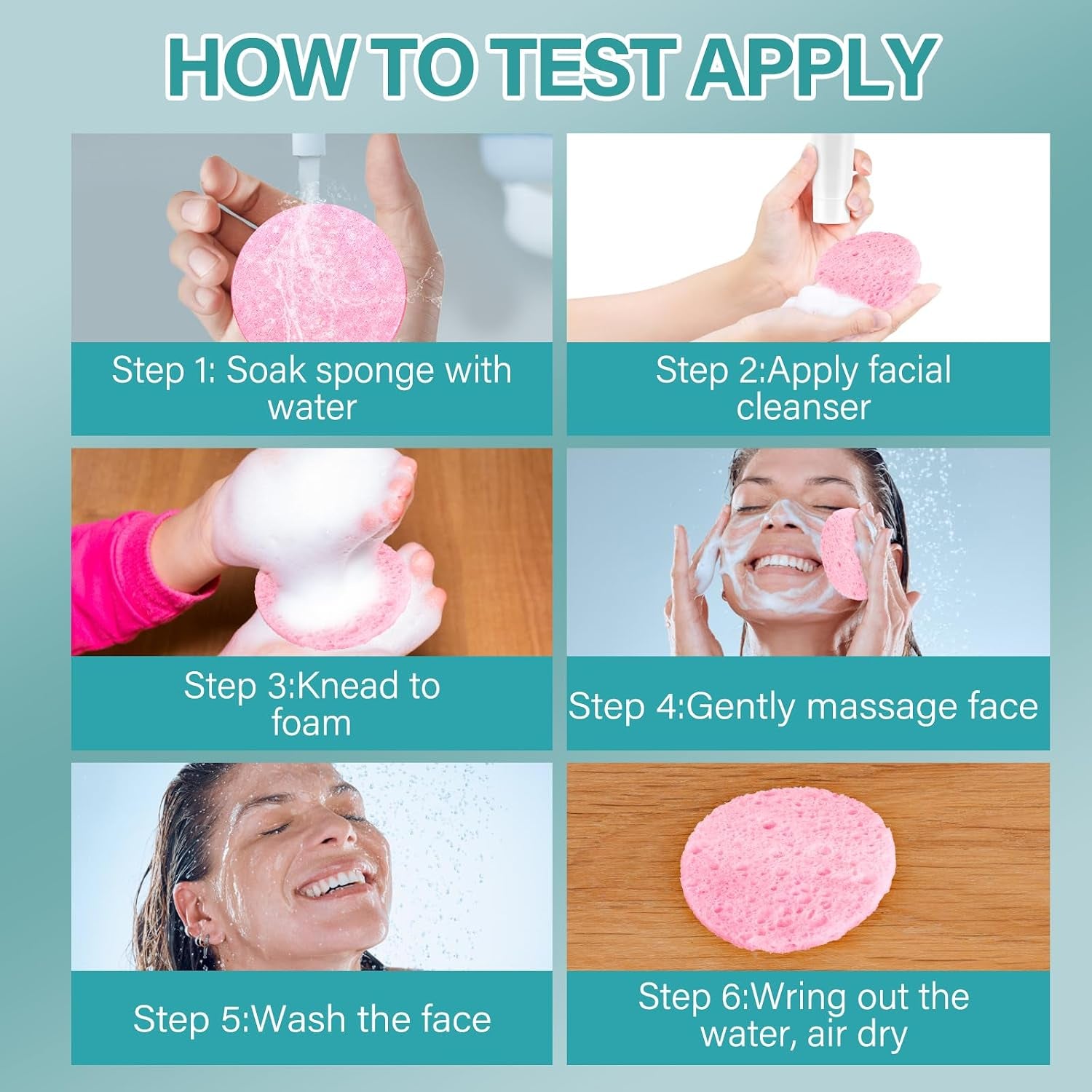 60Pcs Facial Sponges Compressed Face Sponges Cleansing 100％ Natural Wood Pulp Cotton Face Exfoliator Pad Sponge Face Cleansing Pads for Daily Skin Care Deep Cleaning Makeup Removal (Pink)