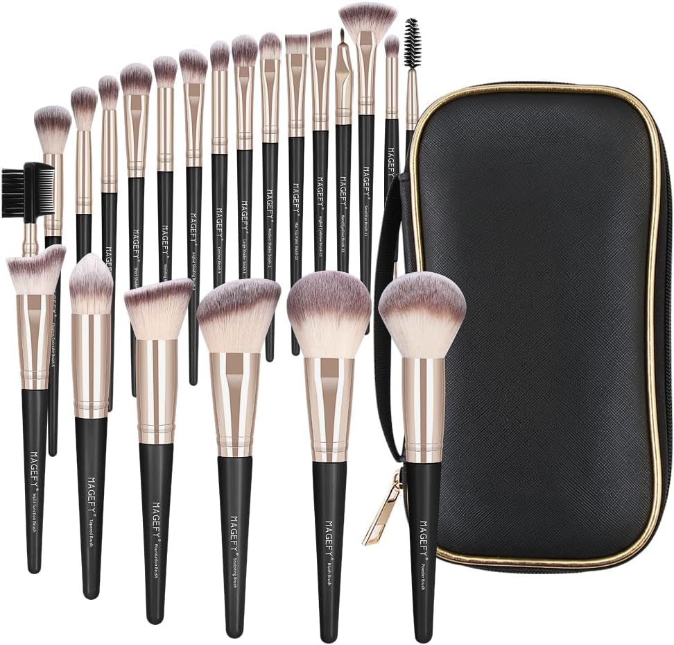 Makeup Brushes 22Pcs Professional Makeup Brush Set Blending Foundation Powder Blush Concealers Eyeshadow Eyebrow Eyeliner Brushes Premium Synthetic Make up Brushes Set with Brush Bag