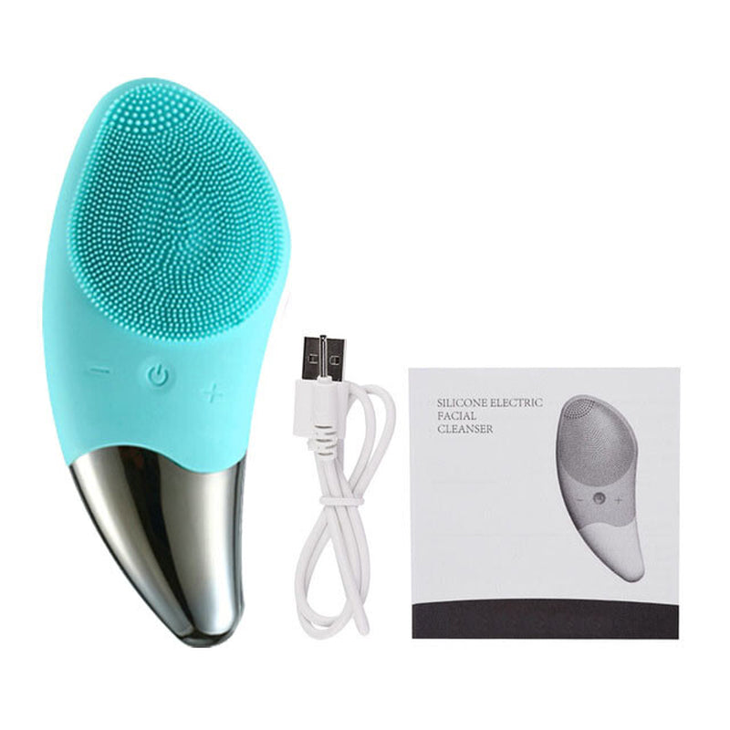 Electric Silicone Facial Cleansing Brush Face Skin Care Deep Cleaner Massager UK