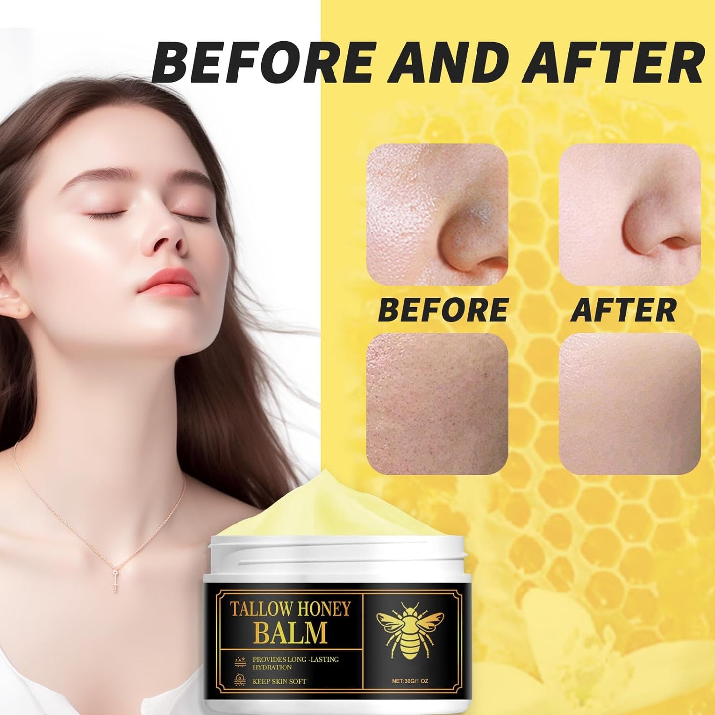 Beef Tallow Skin Care, Tallow Face Cream, Instant Wrinkle Remover Beef Tallow Moisturiser for Face & Body