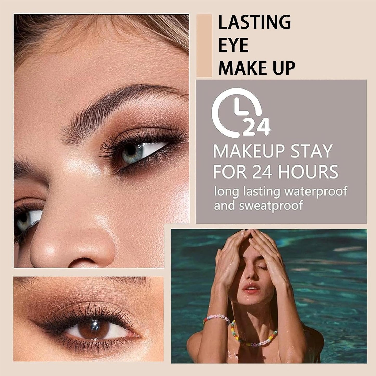 Smoky Nude Eyeshadow Palette - Highly Pigmented, Waterproof, Long-Lasting Matte & Shimmer Makeup with 12 Brown Shades