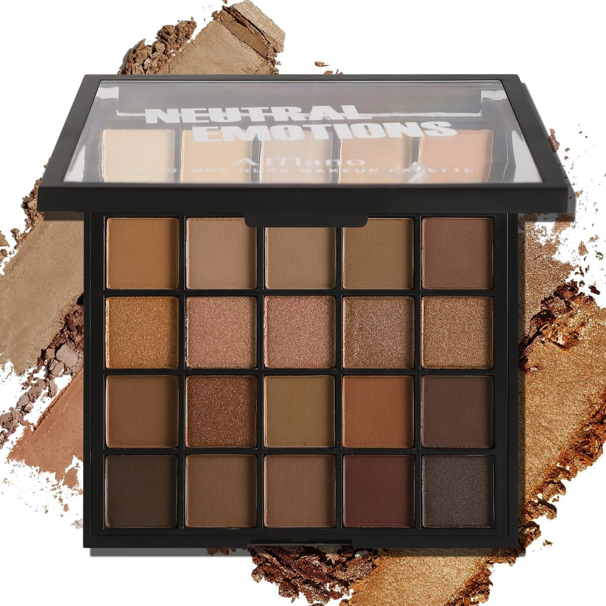 Nude Neutral Eyeshadow Palette, 25 Colours Matte Shimmer Brown Gold Dark Eyeshadow Palette, Highly Pigment Smokey Natural Eye Shadow Makeup, Long Lasting Blendable Waterproof for Daily Festival