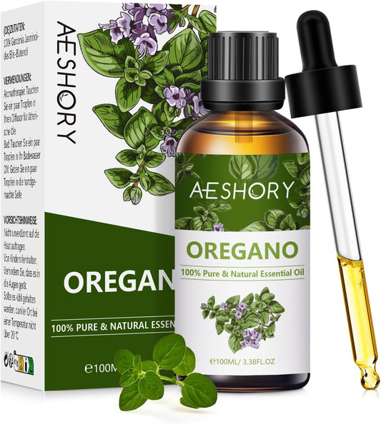 Oregano Essential Oil 100Ml, 100% Natural Oregano Oils for Diffusers, Aromatherapy, Skin Care, Home Cleaning, Massage, Soap Making