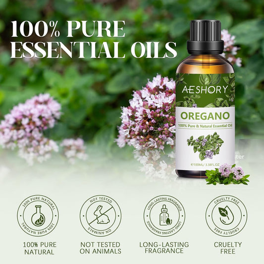 Oregano Essential Oil 100Ml, 100% Natural Oregano Oils for Diffusers, Aromatherapy, Skin Care, Home Cleaning, Massage, Soap Making