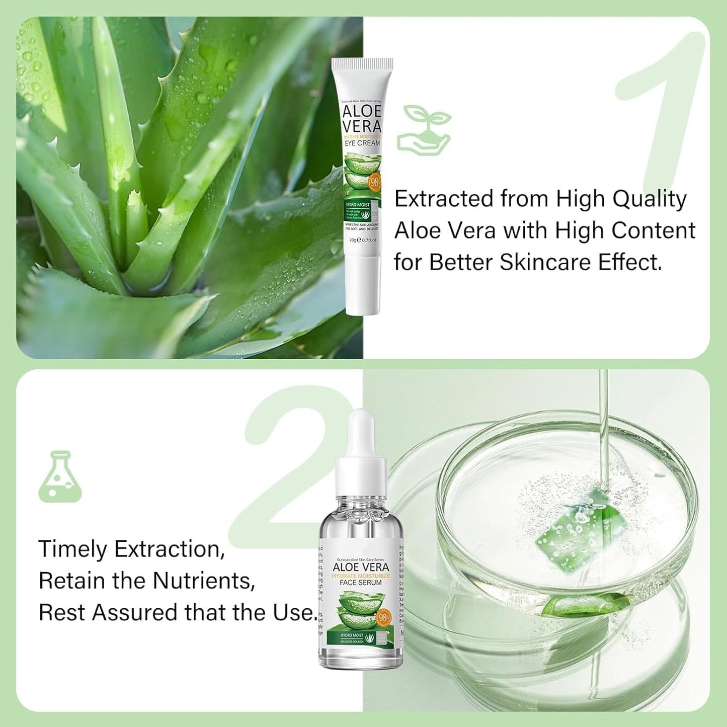 12PCS Skin Care Gift Sets for Teenage Girls, Aloe Vera Skincare for Women, Simple Pamper Face Care Kit for Teen