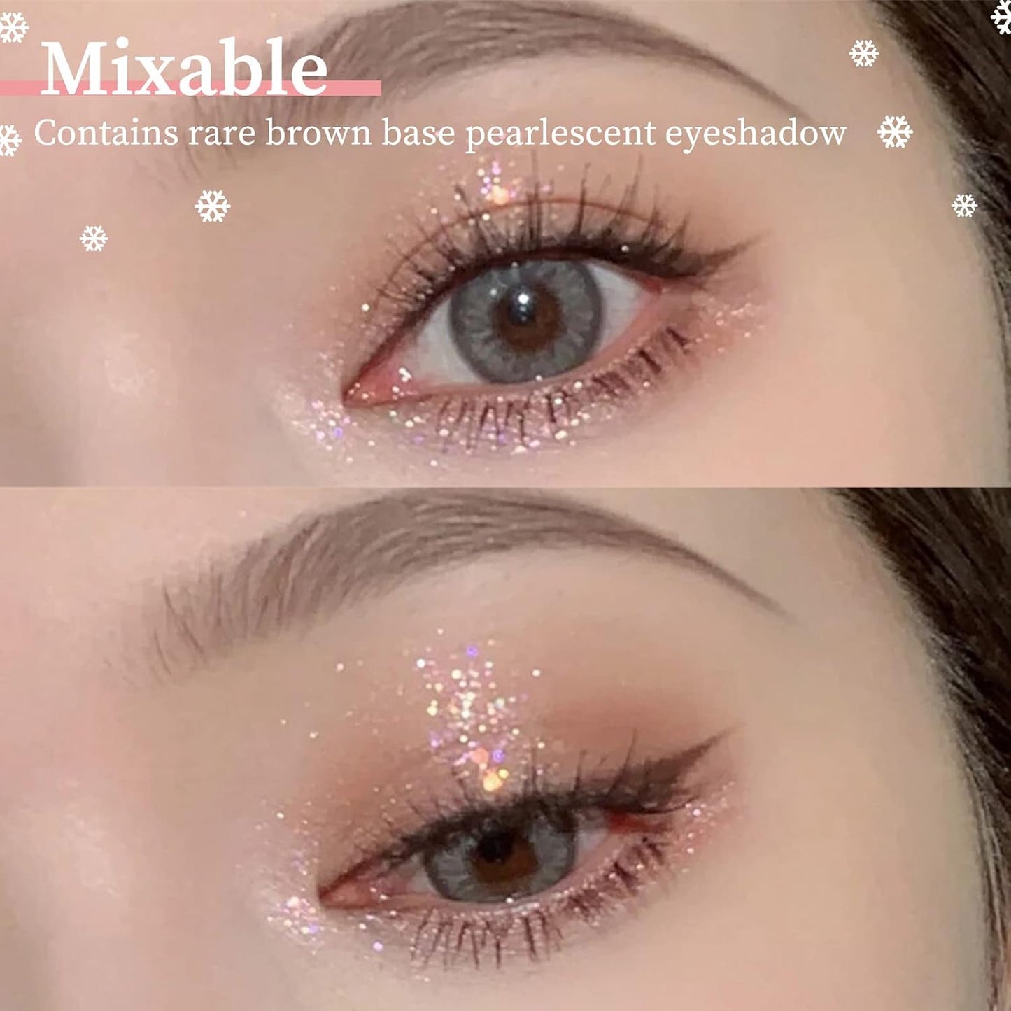 Glitter Eyeshadow Palette Shimmer 9 Colors Eye Shadow Make-Up Glitter Pressed All Highly Pigmented