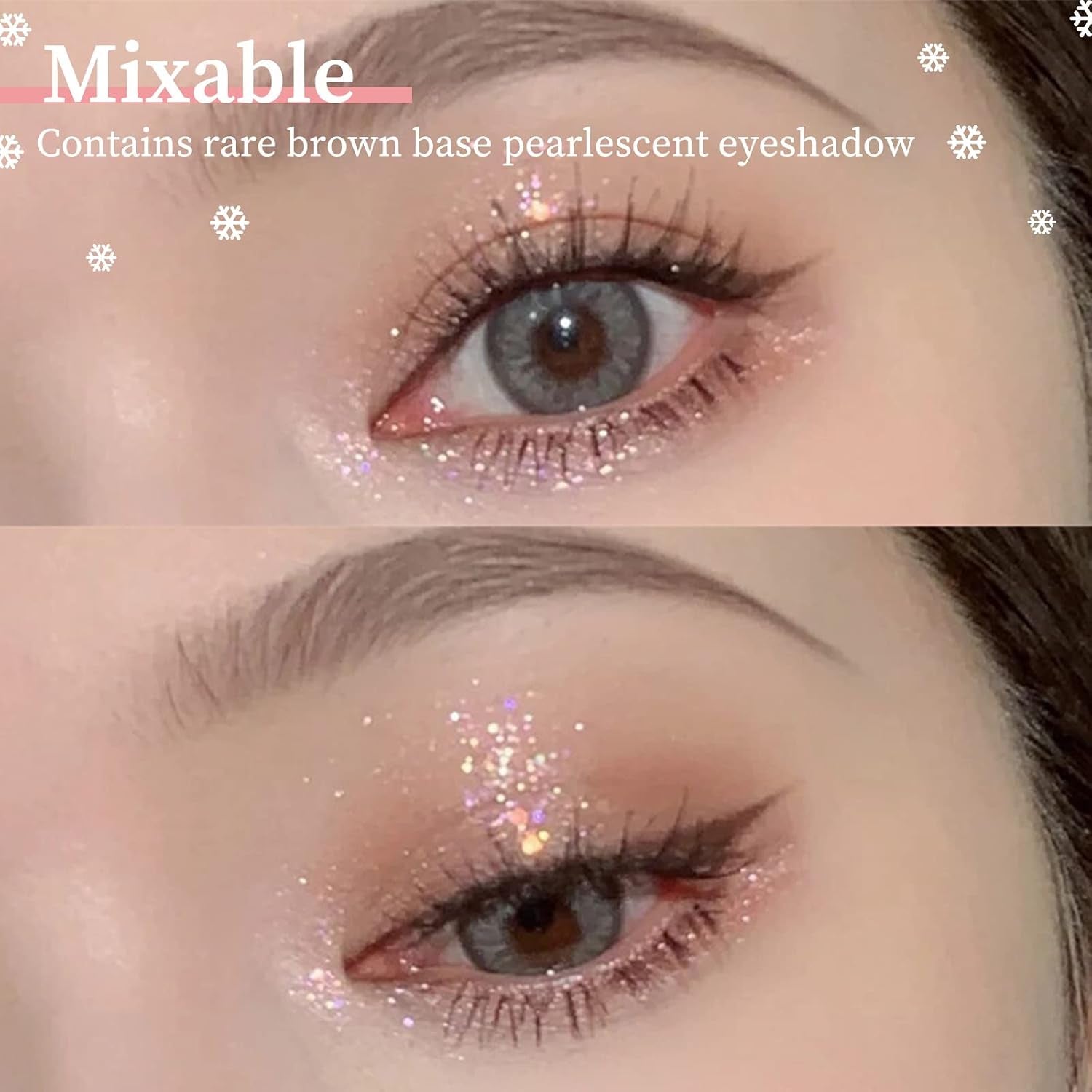 Glitter Eyeshadow Palette Shimmer 9 Colors Eye Shadow Make-Up Glitter Pressed All Highly Pigmented