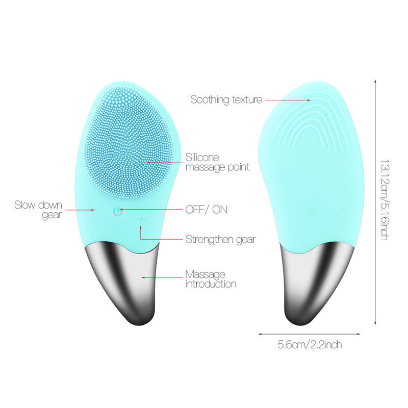 Electric Silicone Facial Cleansing Brush Face Skin Care Deep Cleaner Massager UK