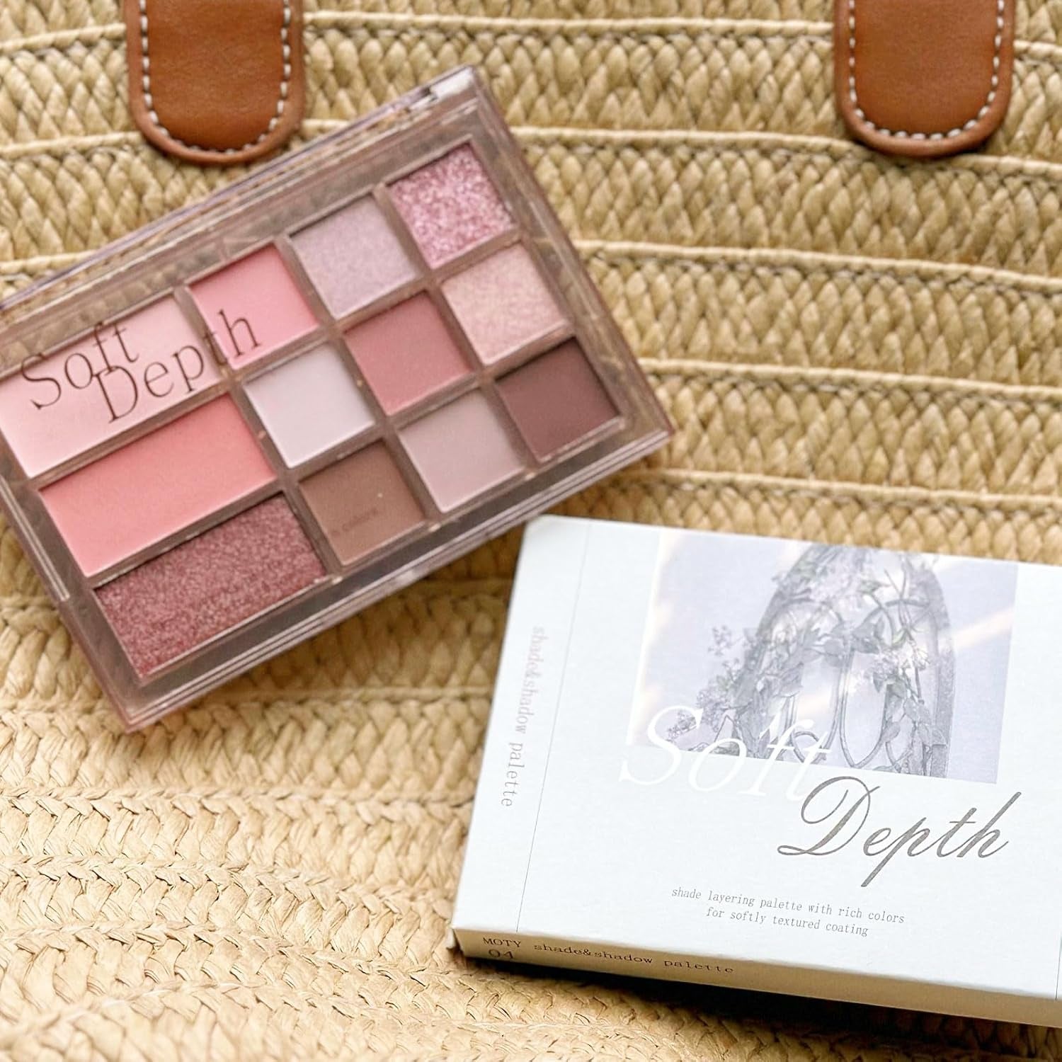 Pink Eyeshadow Palette, Nude Pink Matte Shimmer Glitter Eye Shadow Pallets for Women, 12 Colour Natural Long Lasting Highly Pigmented Pink Brown Eyeshadow Blush Make-Up Palettes