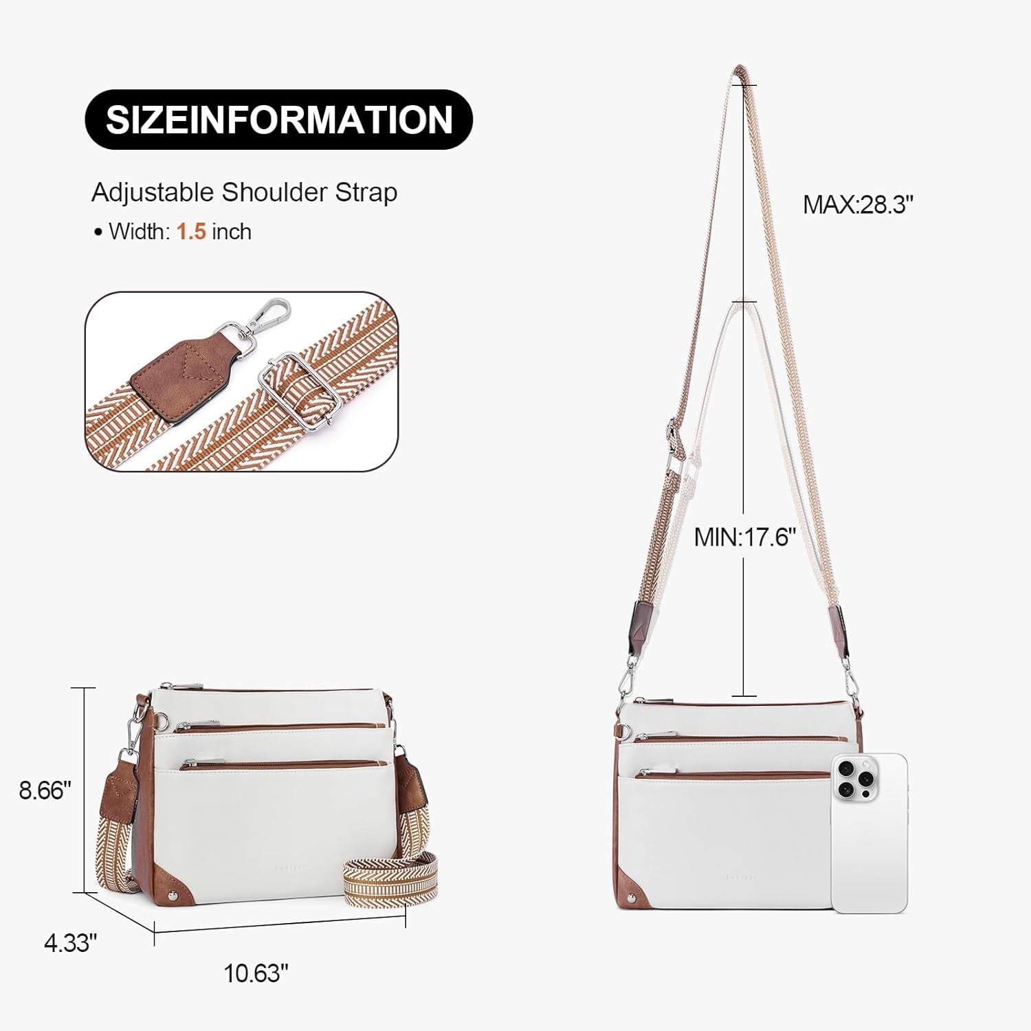 Cross Body Bag Women Rfid Travel Crossbody Bags Leather Handbags Ladies Shoulder Bag with Adjustable Strap