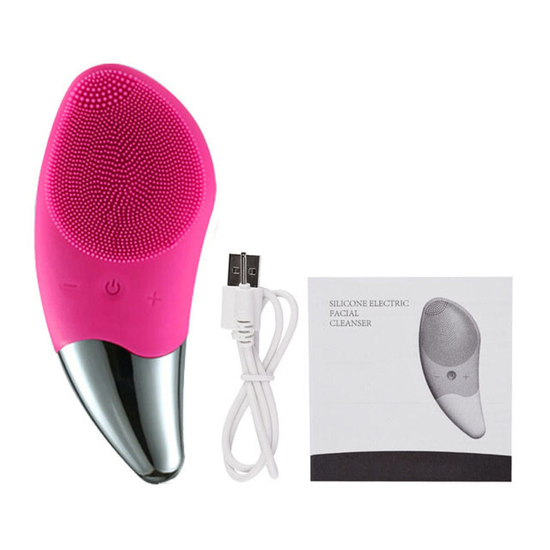 Electric Silicone Facial Cleansing Brush Face Skin Care Deep Cleaner Massager UK