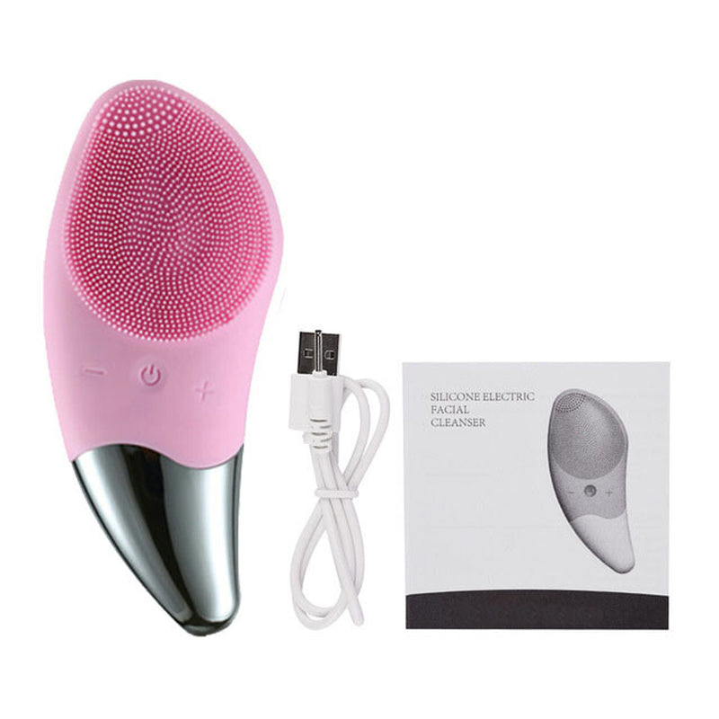 Electric Silicone Facial Cleansing Brush Face Skin Care Deep Cleaner Massager UK