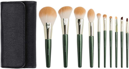 Soft Make up Brushes Set Face Blusher Powder Eyeshadow Foundation Blending - Avocado