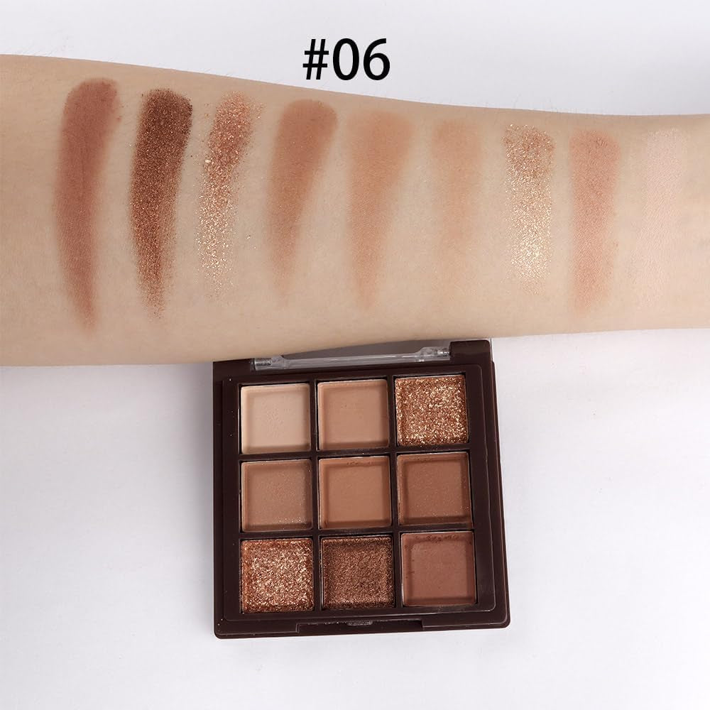 Neutral Nude Brown Smokey Eye Shadow Palette,Rose Gold Bronze Cream Eyeshadow Palette Makeup,Natural Eyeshadow for Eyes Long Lasting Naturing-Looking (Brown)