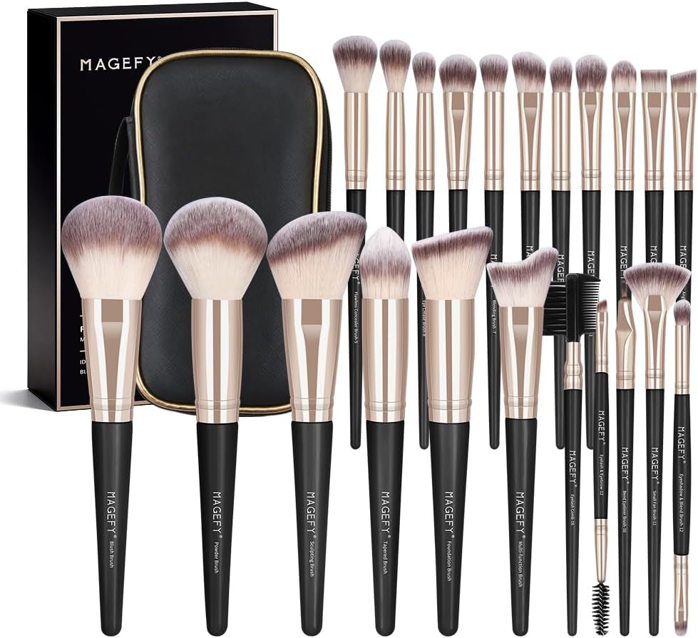 Makeup Brushes 22Pcs Professional Makeup Brush Set Blending Foundation Powder Blush Concealers Eyeshadow Eyebrow Eyeliner Brushes Premium Synthetic Make up Brushes Set with Brush Bag