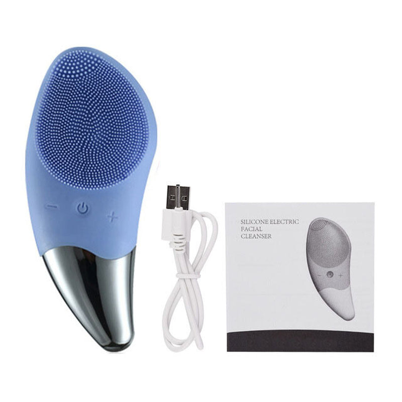 Electric Silicone Facial Cleansing Brush Face Skin Care Deep Cleaner Massager UK