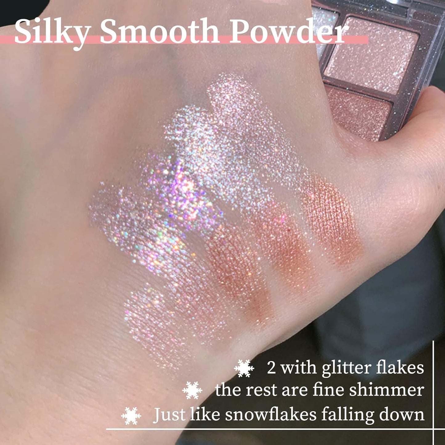 Glitter Eyeshadow Palette Shimmer 9 Colors Eye Shadow Make-Up Glitter Pressed All Highly Pigmented