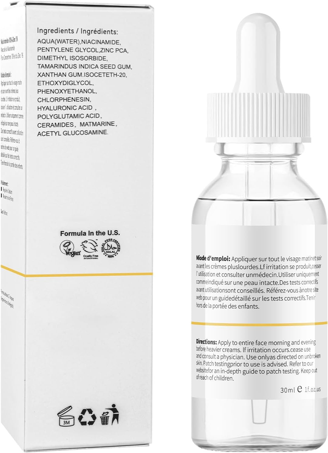 Niacinamide 10% + Zinc 1% Serum for Face, 30ML/1 Fl Oz Moisture Niacinamide Face Serum for Women, Refreshing.