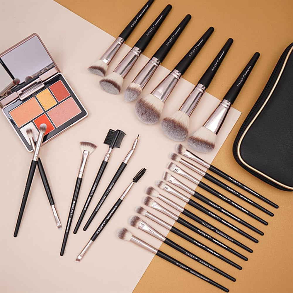 Makeup Brushes 22Pcs Professional Makeup Brush Set Blending Foundation Powder Blush Concealers Eyeshadow Eyebrow Eyeliner Brushes Premium Synthetic Make up Brushes Set with Brush Bag