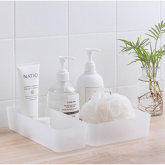 5 Pcs Drawer Organizer Tray Storage Box for Bedroom Dresser Bathroom Kitchen, Frosted