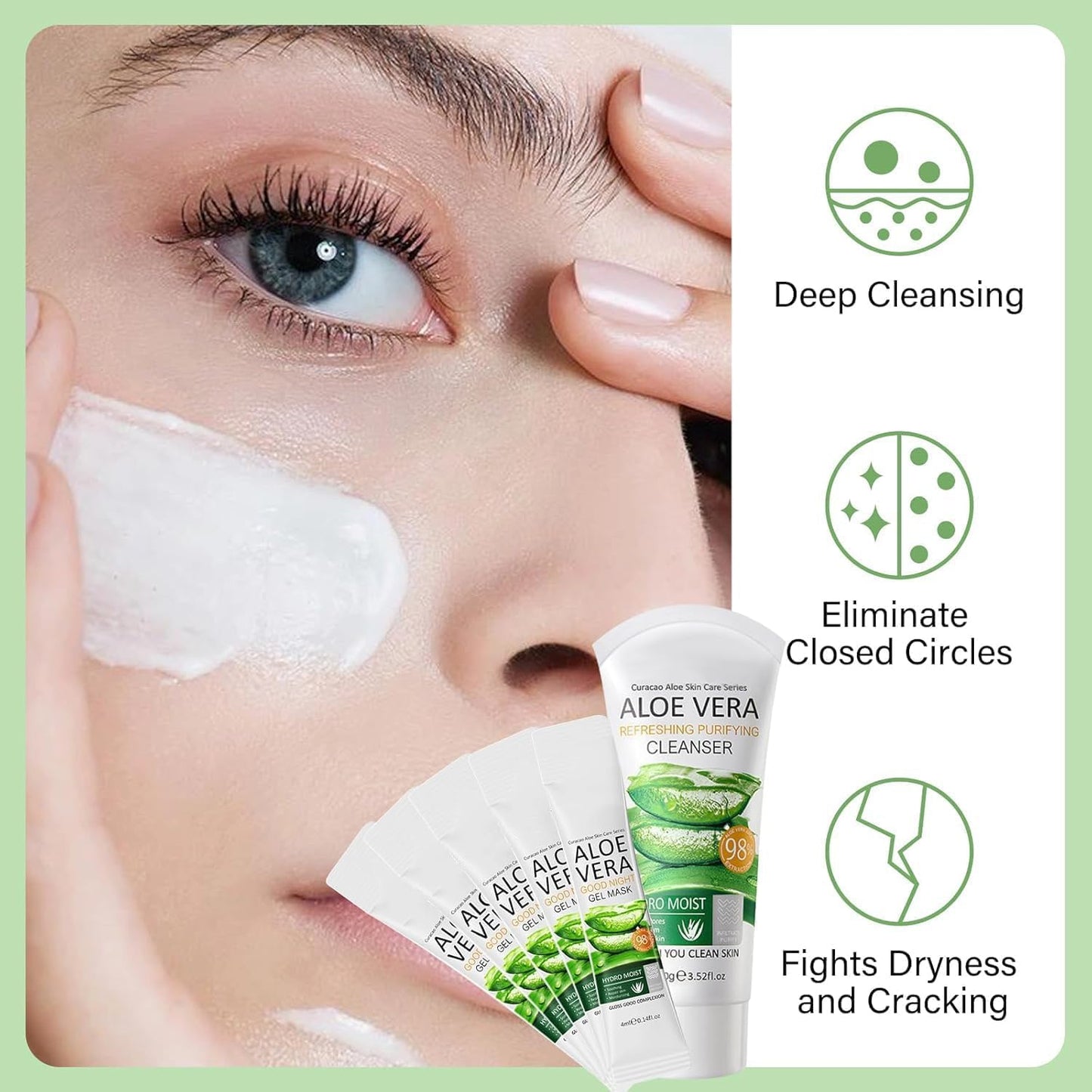 12PCS Skin Care Gift Sets for Teenage Girls, Aloe Vera Skincare for Women, Simple Pamper Face Care Kit for Teen