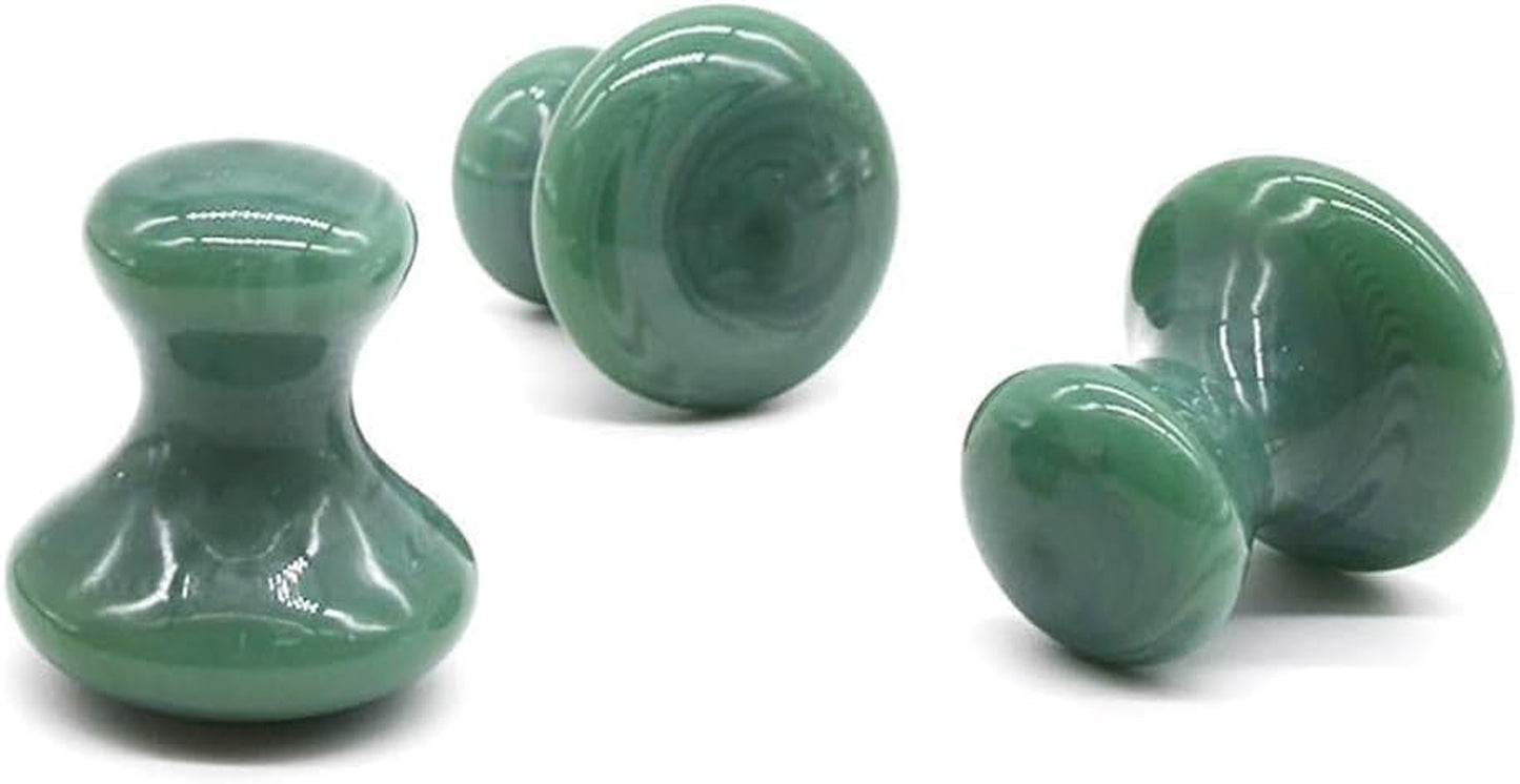 2Pcs Gua Sha Facial Massage Tools, Green Stone Set, Mushroom Face Scraper for Skin Care, Spa